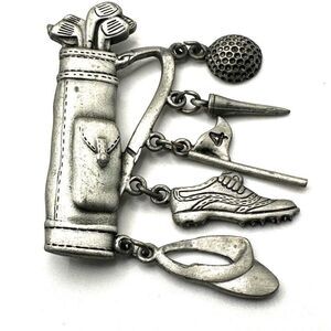Jonette Jewelry vintage golf bag pewter pin